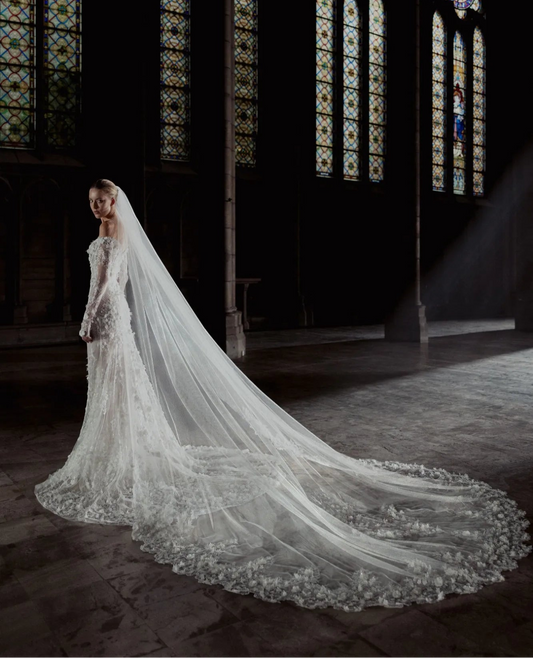 Luxury Mermaid Wedding Dress Long Sleeve Lace Gown Detachable Skirt Custom Design - HER SHOP