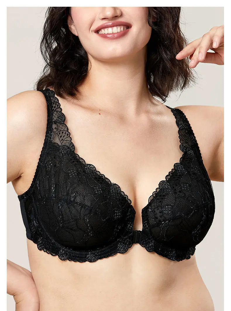 Front Button Women Bras Lady underwear Lace Summer Full Cup Thin Underwire Bras