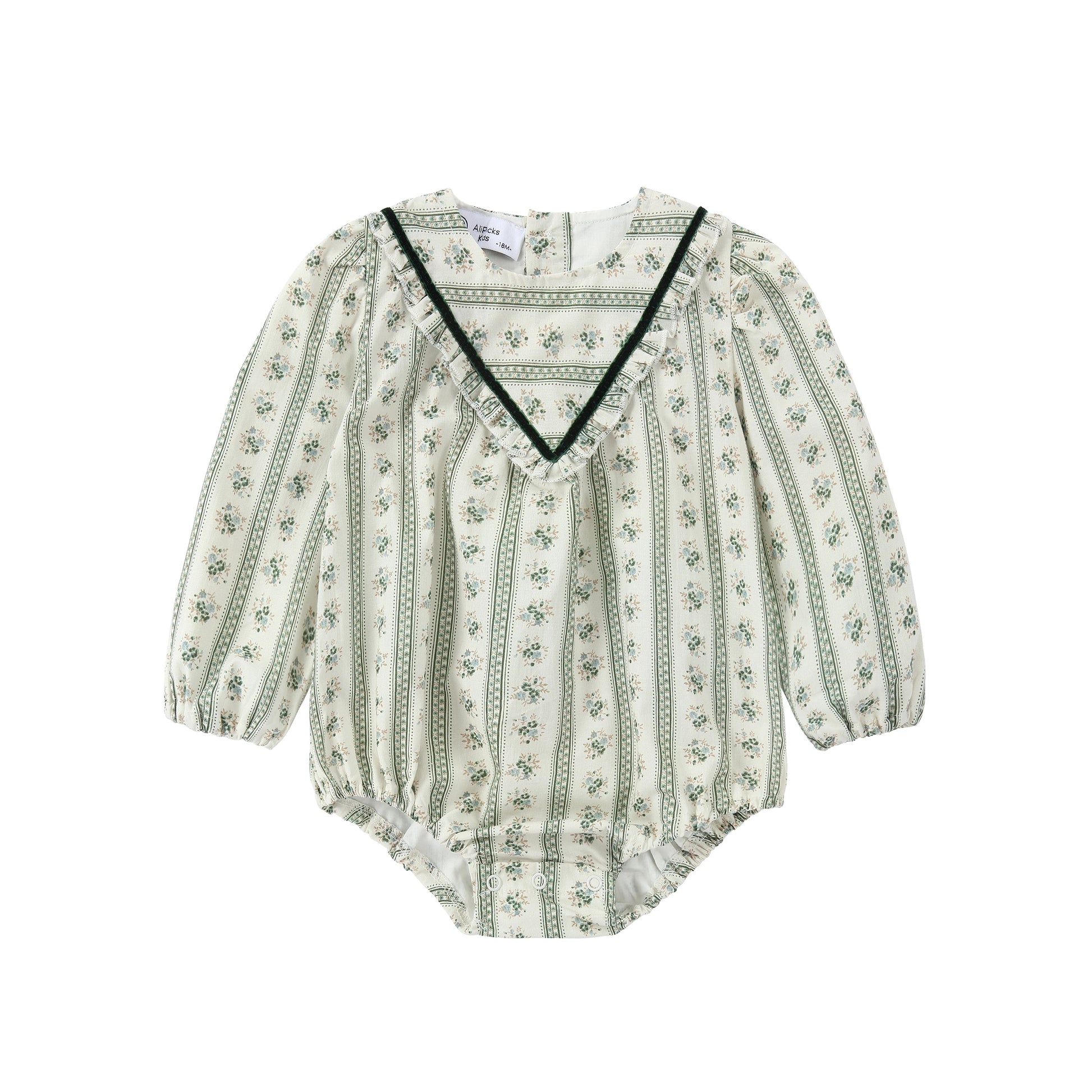 AP Tea Time Collection AW25 Girls Dress Boys Knitting Blazer Sweater Green Floral Cotton Family Matching Clothing