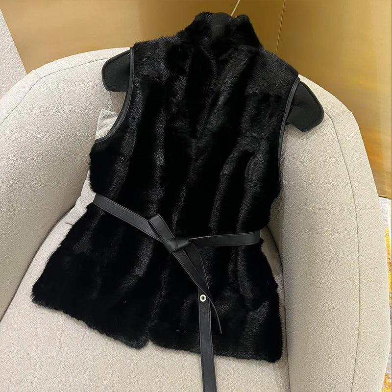 High quality women's coat autumn and winter new style warm mink fur thickened female vest versatile and fashionable 251107144