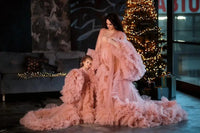 Mommy and Me Matching Puffy Tulle Dresses -  Mother-Daughter Birthday, Party, Prom, and Maternity Photoshoot Gowns