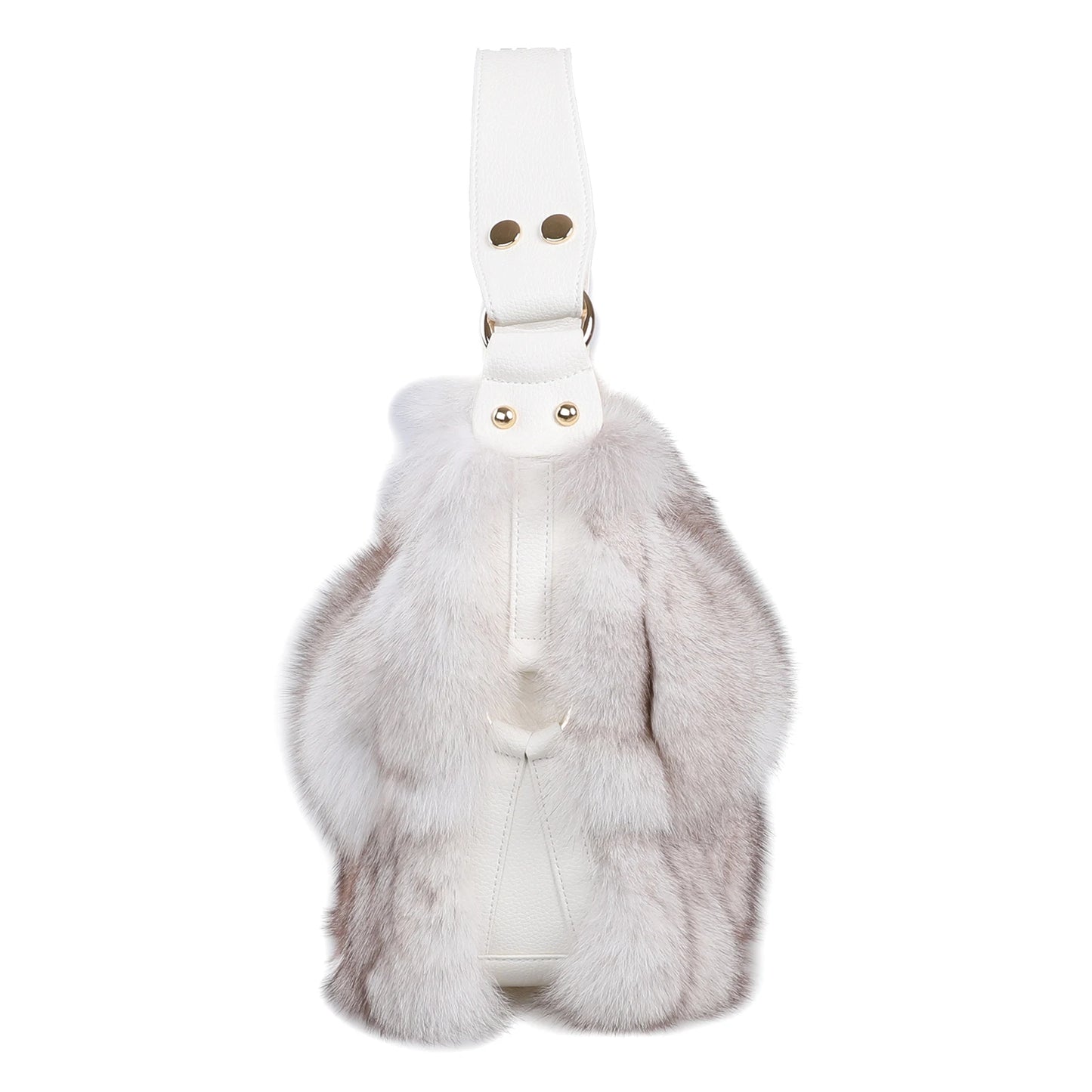 Women's Winter Genuine Fox Fur Shoulder Bag Handbag PU Leather Top Handle Bags Ladies Zipper Soft Stylish Fashion…