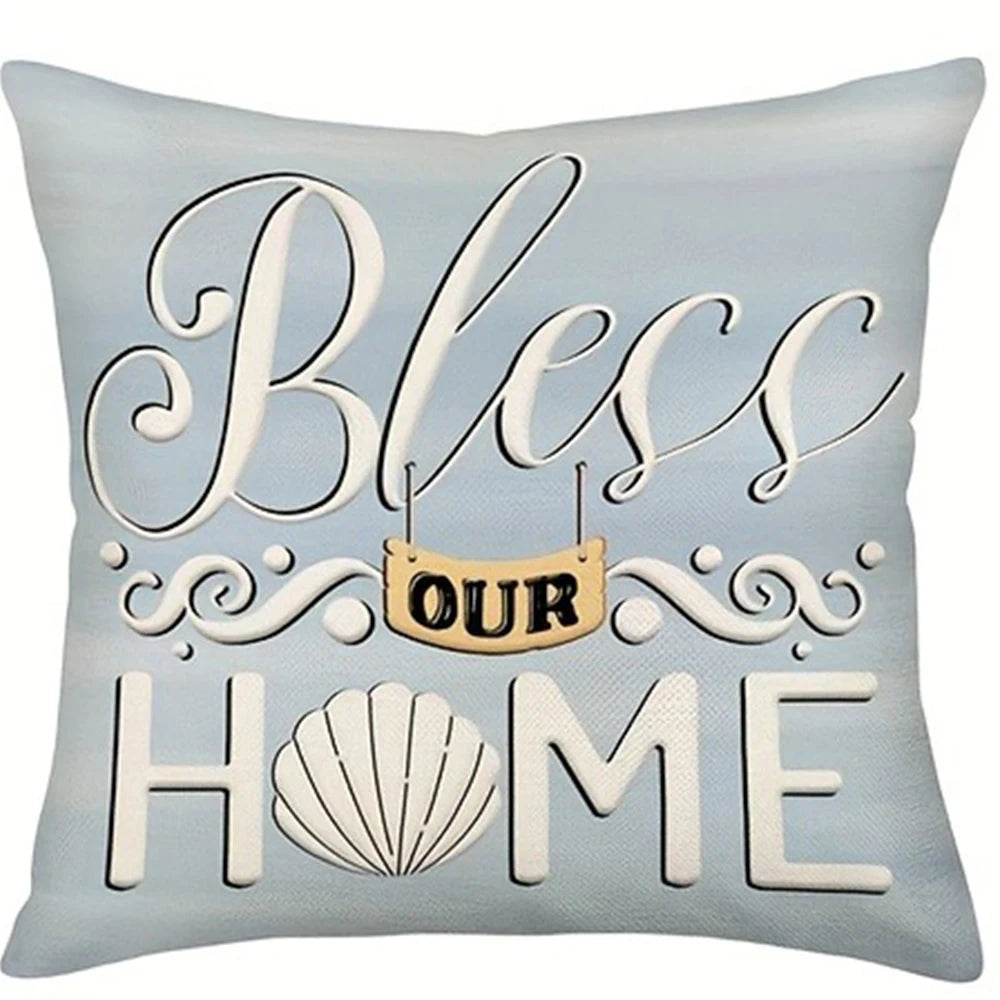 Bless Our Home Nautical Themed Pillow Covers