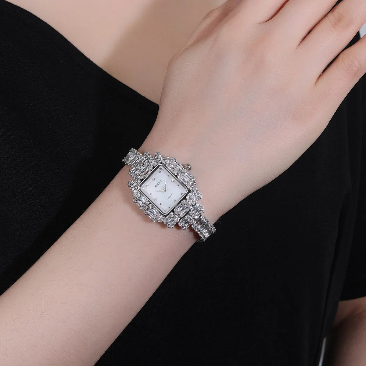 17cm Women's Luxury Watch | Full Crystal AAA Cubic Zirconia Bracelet Watch | Waterproof Japan Movement | Elegant Wedding & Party Jewelry - HER SHOP