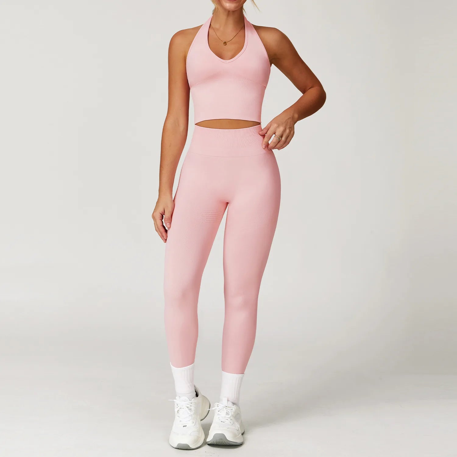 Seamless Gym Set Workout Clothes 2/3PCS Yoga Set Women's Sportswear Fitness Leggings Sports Bra Athletic Long Sleeve Yoga Suit