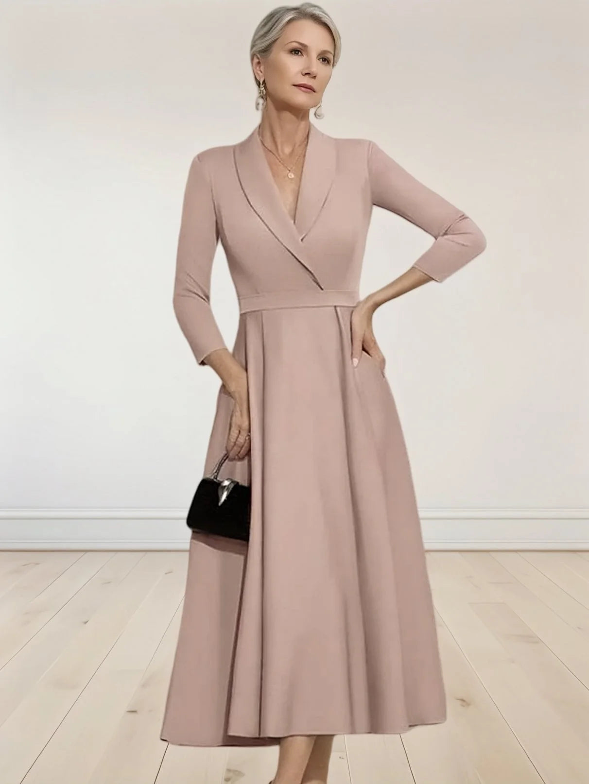 Satin Wrap Dress Wedding Guest COCOMELODY Sheath-Column Semi Formal Dress CS0608, Pastel Pink Satin Wrap Dress Wedding Guest COCOMELODY Sheath-Column Semi Formal Dress CS0608, Pastel Pink