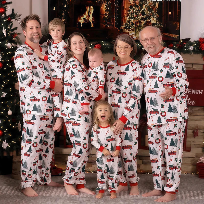 Casual Winter Cotton Family Matching Christmas Pajamas – Parent-Child Sleepwear & Couple Loungewear Sets - HER SHOP