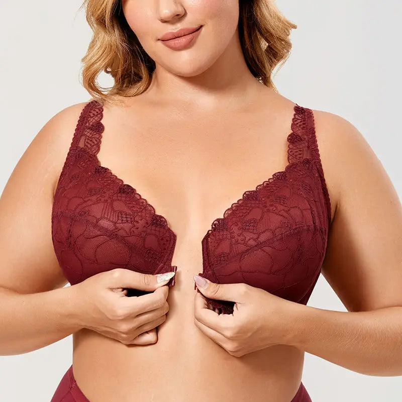 Front Button Women Bras Lady underwear Lace Summer Full Cup Thin Underwire Bras