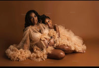 Mummy and Daughter Fluffy Tulle Gown for Photoshoot