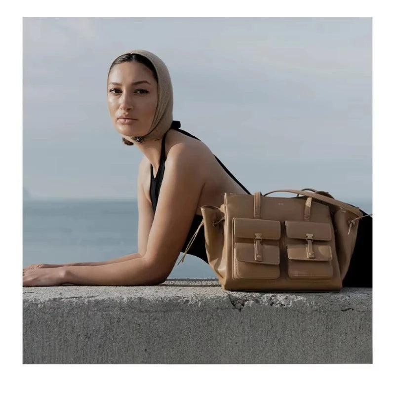 JW PEI Women's Large Capacity Crossbody Bag, Black Motorcycle Style Single Shoulder Handbag, Versatile Purse for Daily Commute