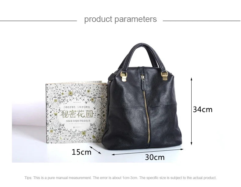 Women Leather Backpacks black Multi-purpose Dual-use womens backpack black Soft Leather Casual Daypacks Travel Ladies Bagpack