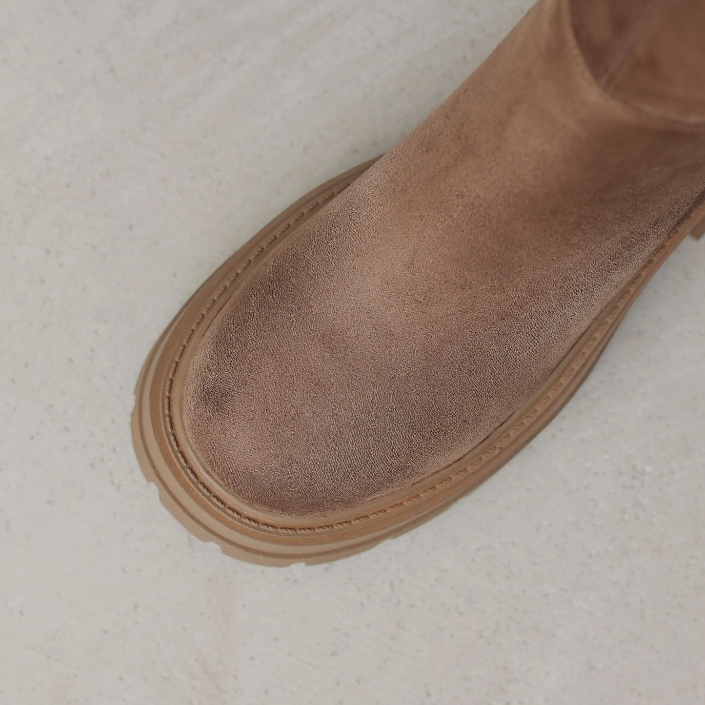 Flock Round Toe Stretch Over-the-Knee Boots with Medium Heels – Elegant, Modern, and Warm Slip-On Style for Leisure and Everyday Chic