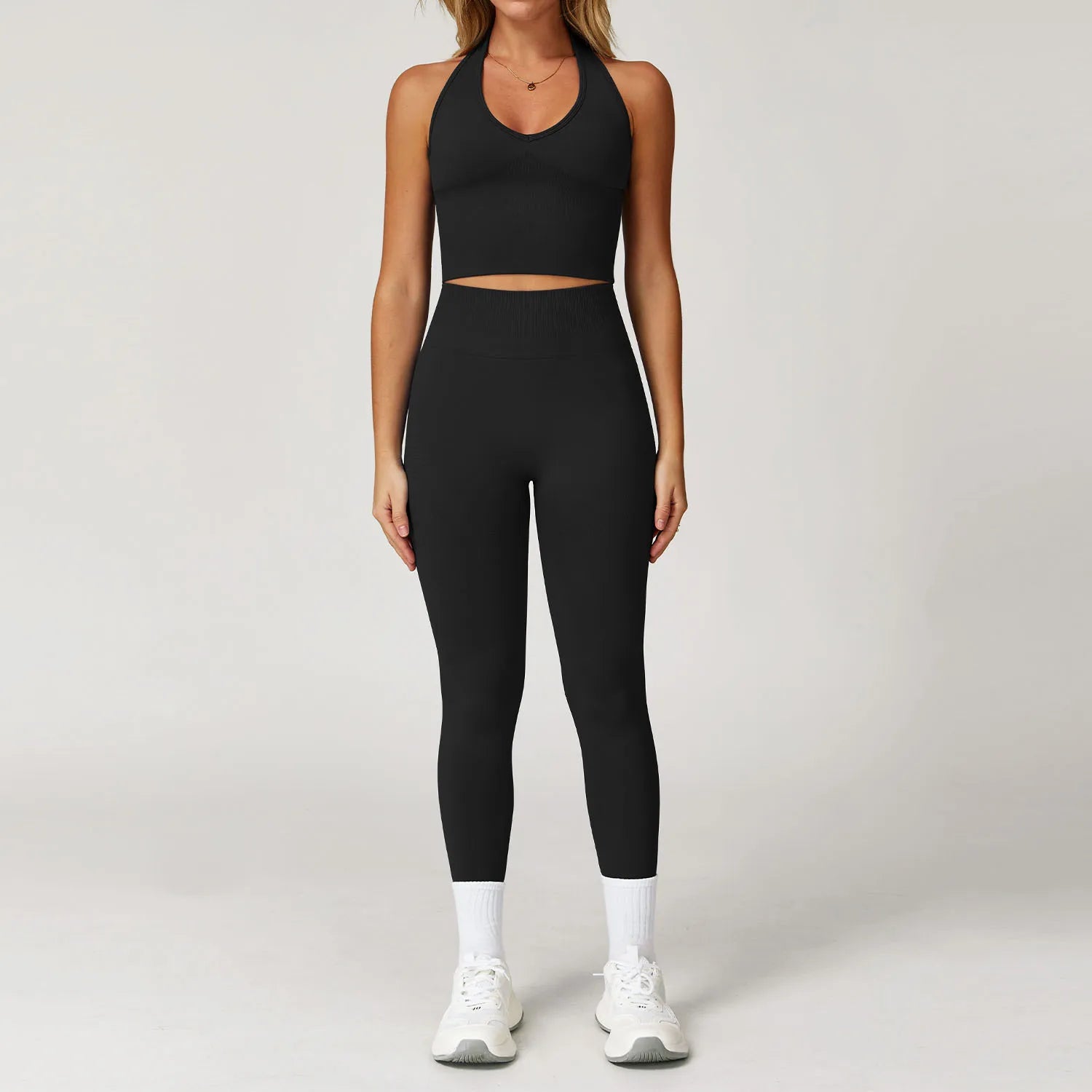 Seamless Gym Set Workout Clothes 2/3PCS Yoga Set Women's Sportswear Fitness Leggings Sports Bra Athletic Long Sleeve Yoga Suit