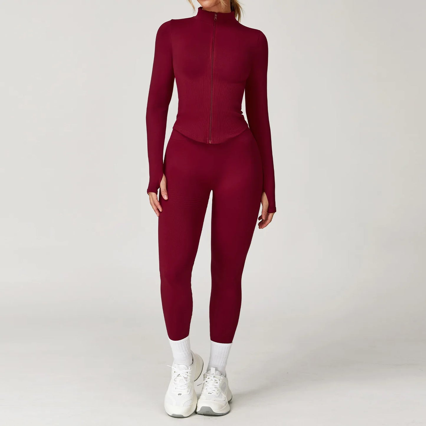 Seamless Gym Set Workout Clothes 2/3PCS Yoga Set Women's Sportswear Fitness Leggings Sports Bra Athletic Long Sleeve Yoga Suit