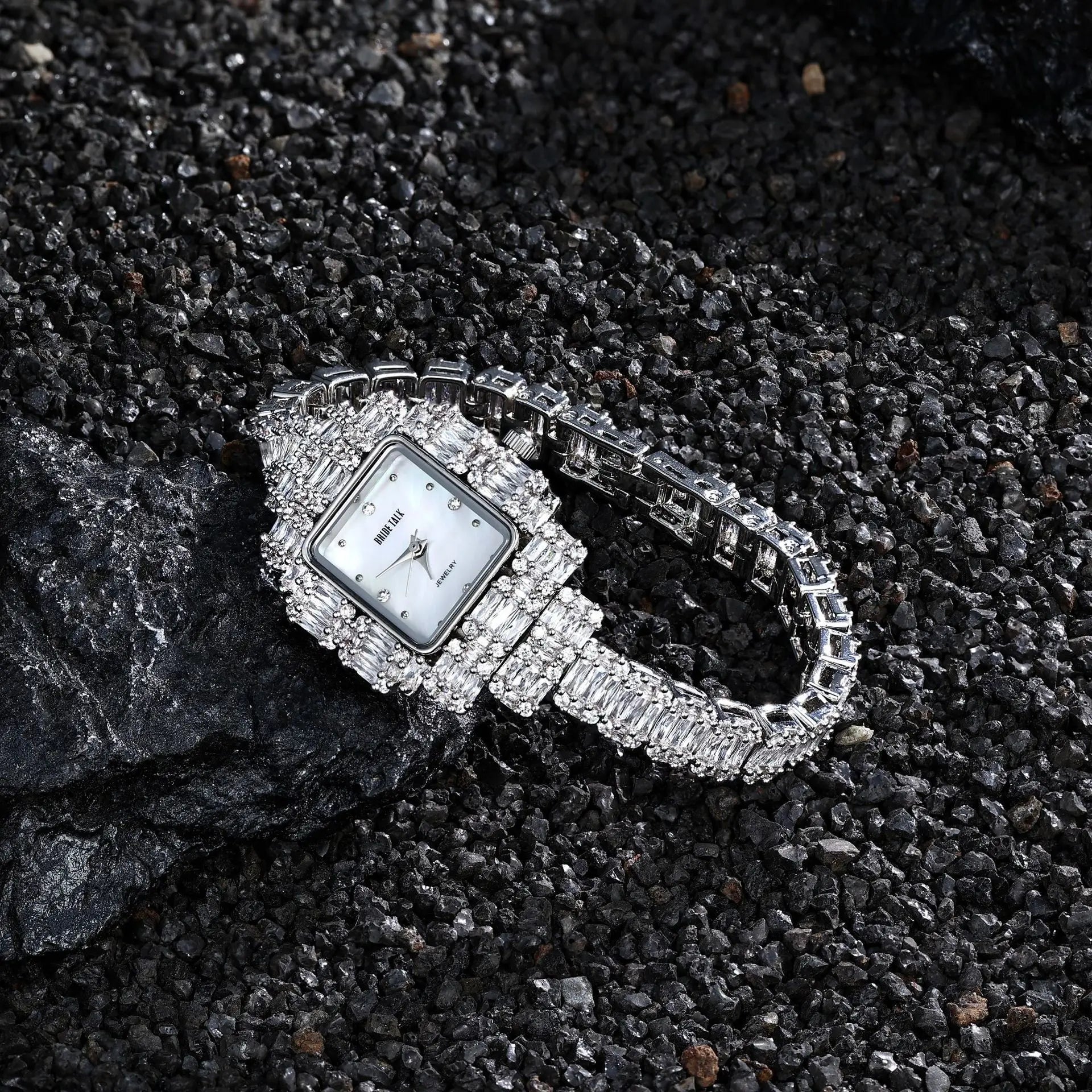 17cm Women's Luxury Watch | Full Crystal AAA Cubic Zirconia Bracelet Watch | Waterproof Japan Movement | Elegant Wedding & Party Jewelry - HER SHOP