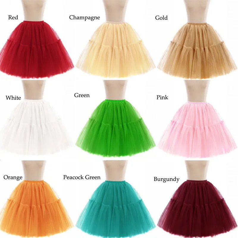Elegant High Waist Tulle Tutu Skirt – Puffy Mesh Short Pettiskirt for Party, Prom, or Dance