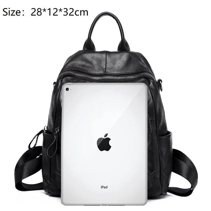 Causal Genuine Leather Backpack Women Real Cow Leather Travel Bags Fashion Ladies Leather Backpack