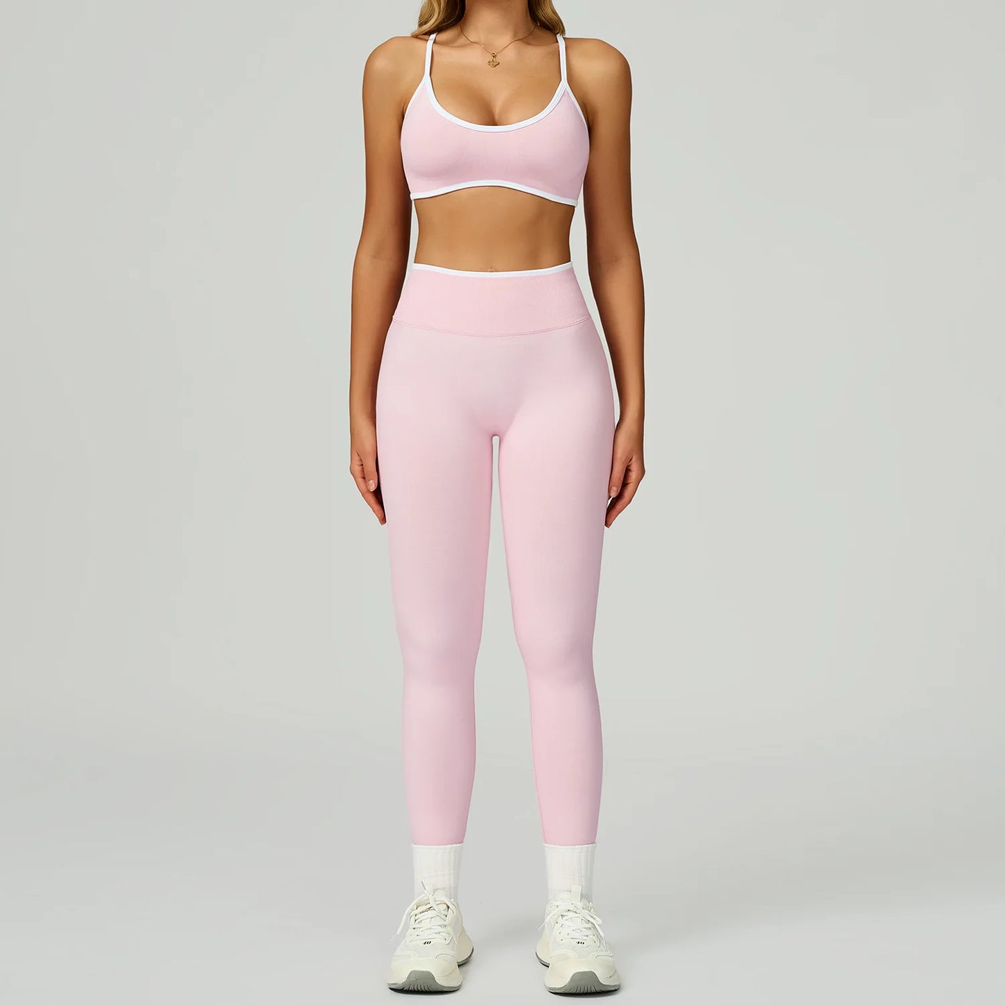 Seamless Yoga Set 2PCS Gym Workout Clothes Women Tracksuit Push Up Bra High Waist Leggings Fitness Top Sportswear Sports Suits