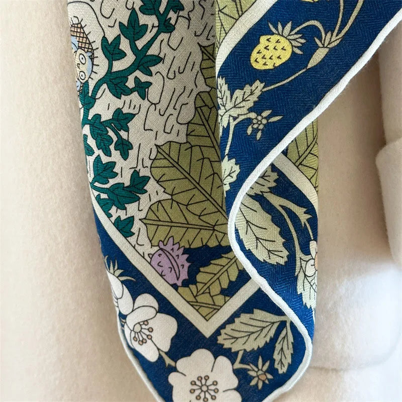 Large Square Wool Scarves Wraps Shawl for Winter Keep Warm 130x130cm