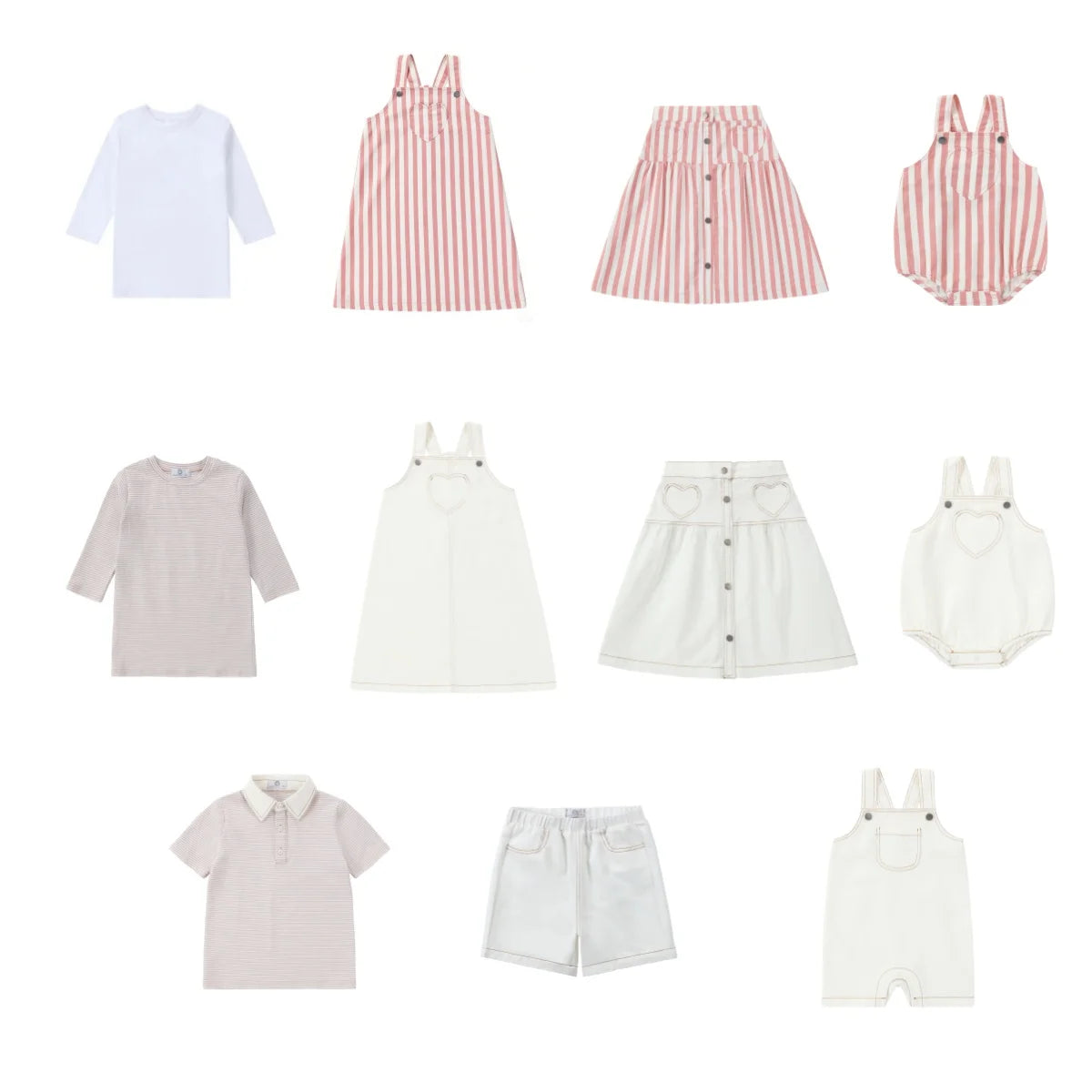White Denim Collection – Cotton Jeans, Denim Jumpers, Skirts & Shirts for Girls, Boys & Family Matching Outfits
