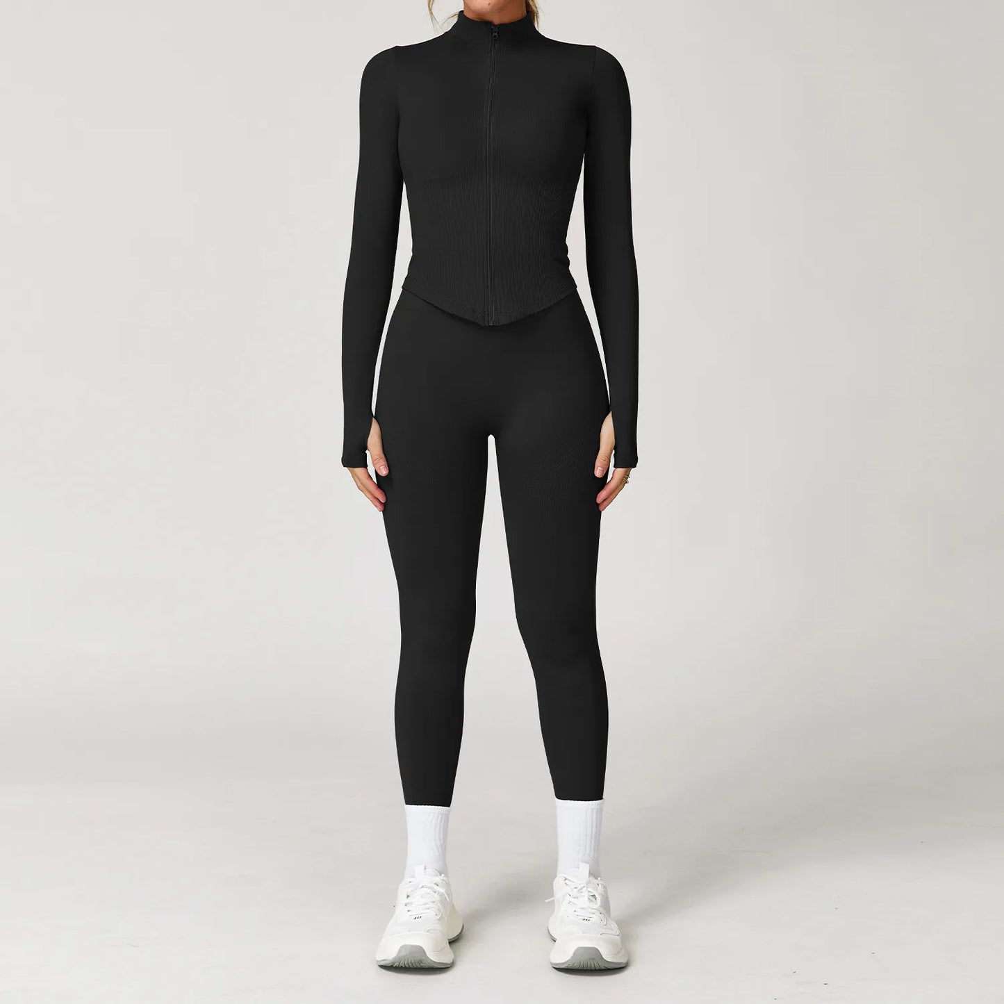 Seamless Gym Set Workout Clothes 2/3PCS Yoga Set Women's Sportswear Fitness Leggings Sports Bra Athletic Long Sleeve Yoga Suit