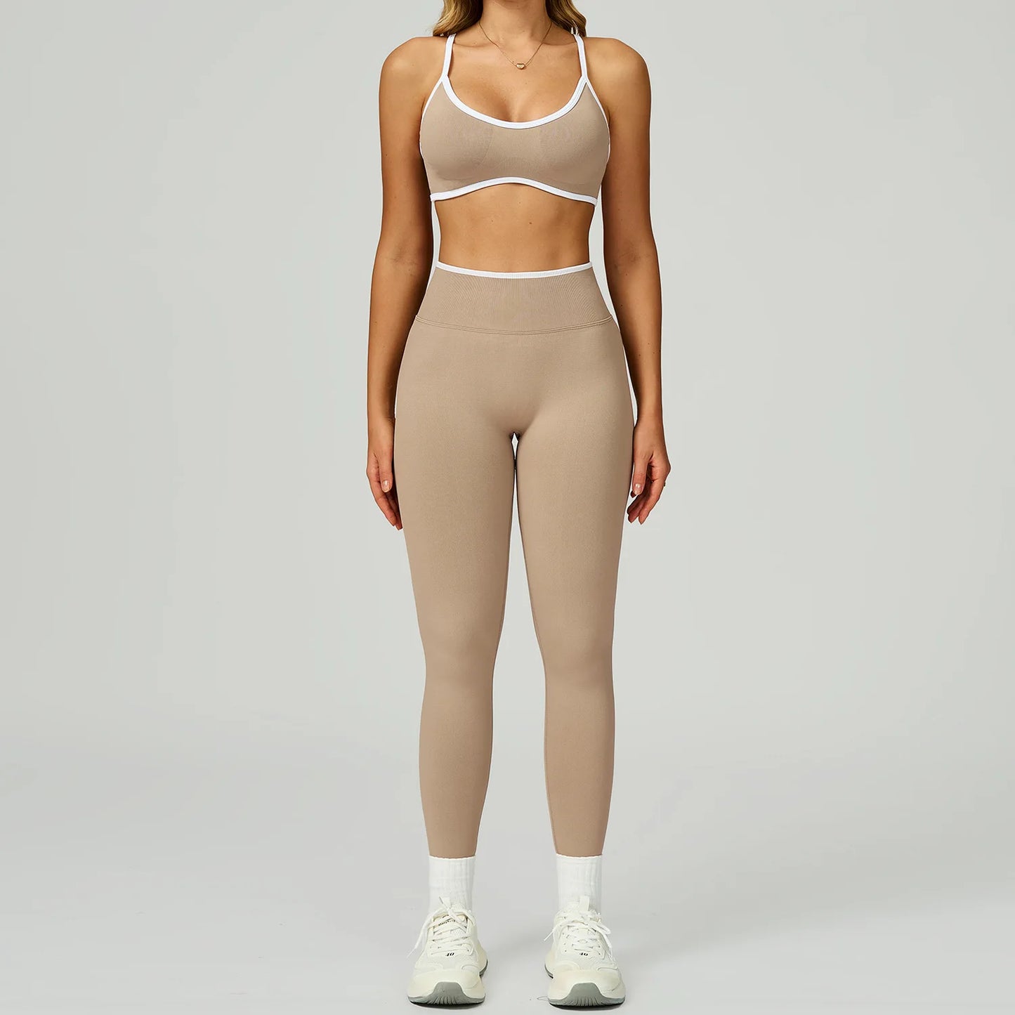 Seamless Yoga Set 2PCS Gym Workout Clothes Women Tracksuit Push Up Bra High Waist Leggings Fitness Top Sportswear Sports Suits