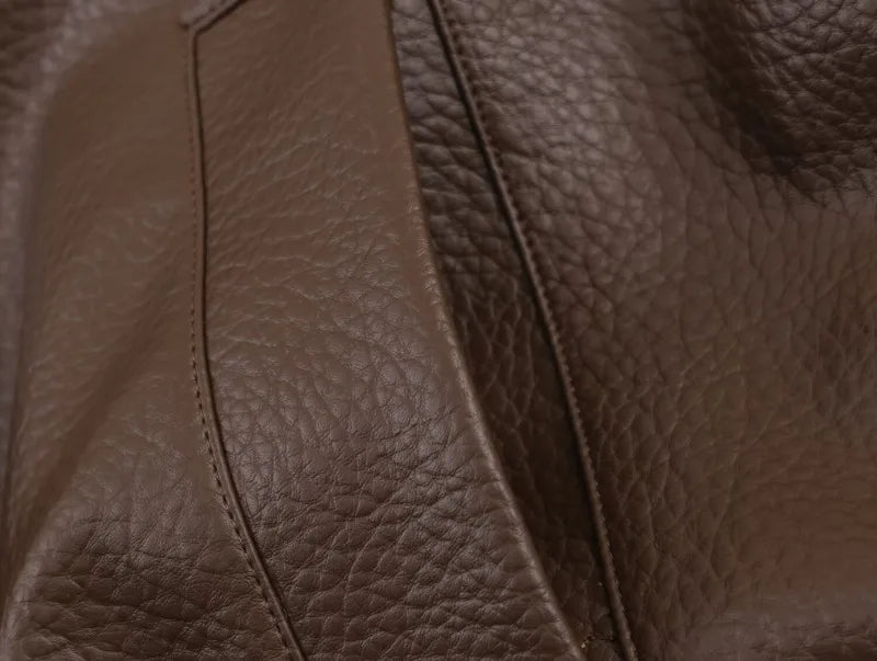 Trendy Solid PU Leather Moto Jacket for Women – Winter 2025 Turtleneck Retro Asymmetrical Vintage Coat