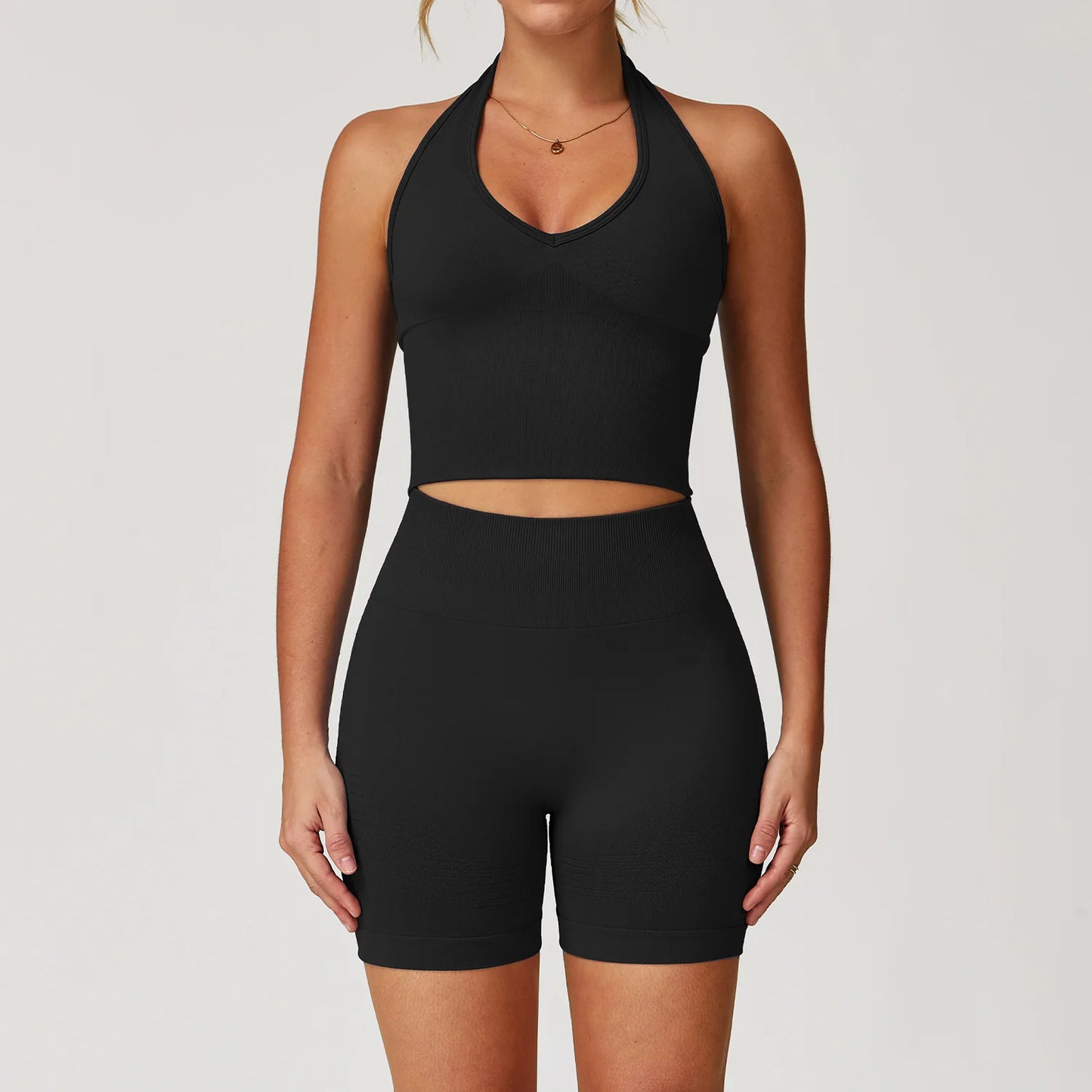 Seamless Gym Set Workout Clothes 2/3PCS Yoga Set Women's Sportswear Fitness Leggings Sports Bra Athletic Long Sleeve Yoga Suit