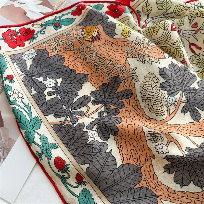 Large Square Wool Scarves Wraps Shawl for Winter Keep Warm 130x130cm