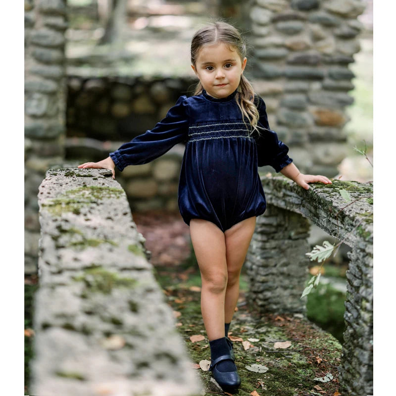 Smocked Velvet Knit Collection - Family Matching Outfits with Girls' Dress, Baby Romper, Boys' Top, Pants & Blazer
