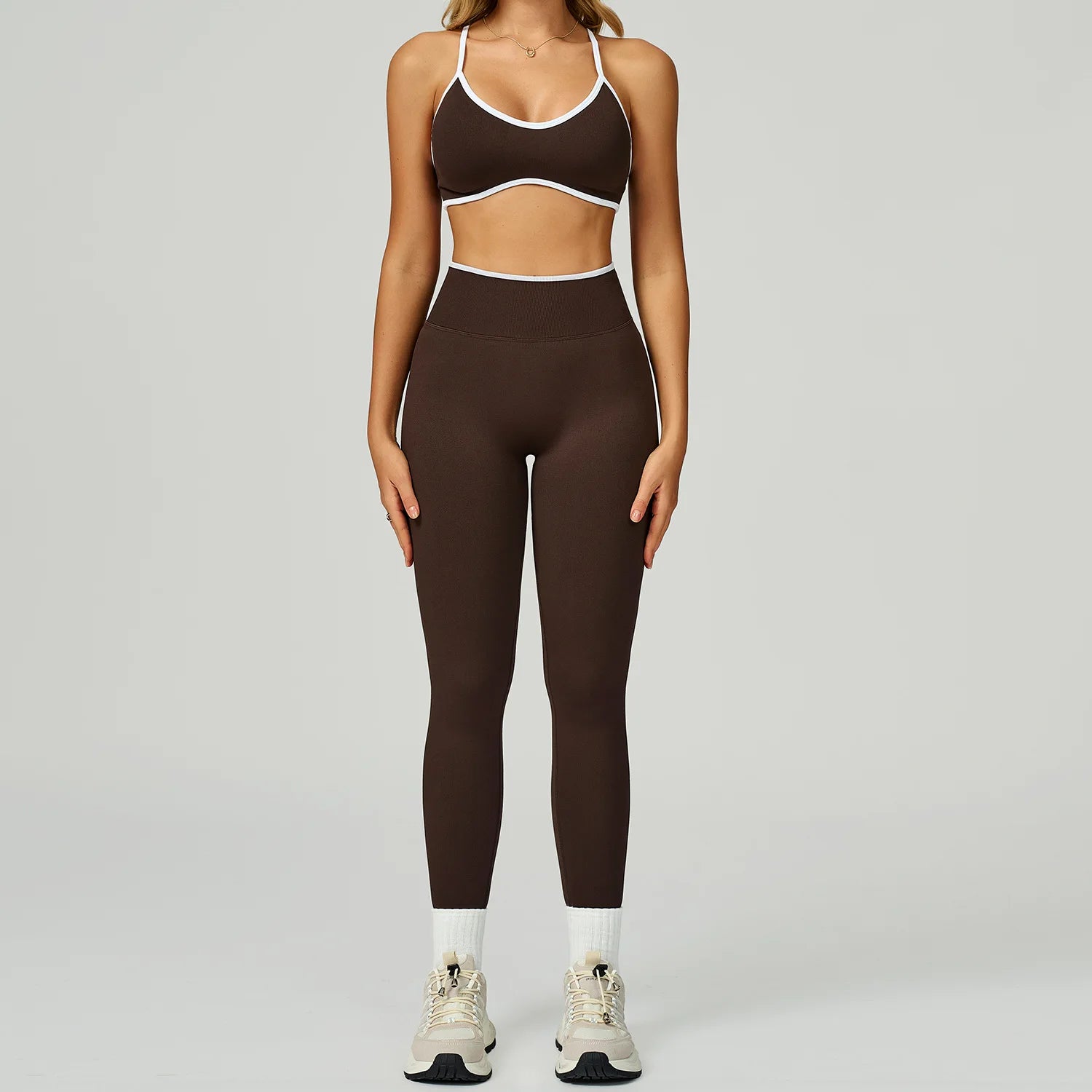 Seamless Yoga Set 2PCS Gym Workout Clothes Women Tracksuit Push Up Bra High Waist Leggings Fitness Top Sportswear Sports Suits
