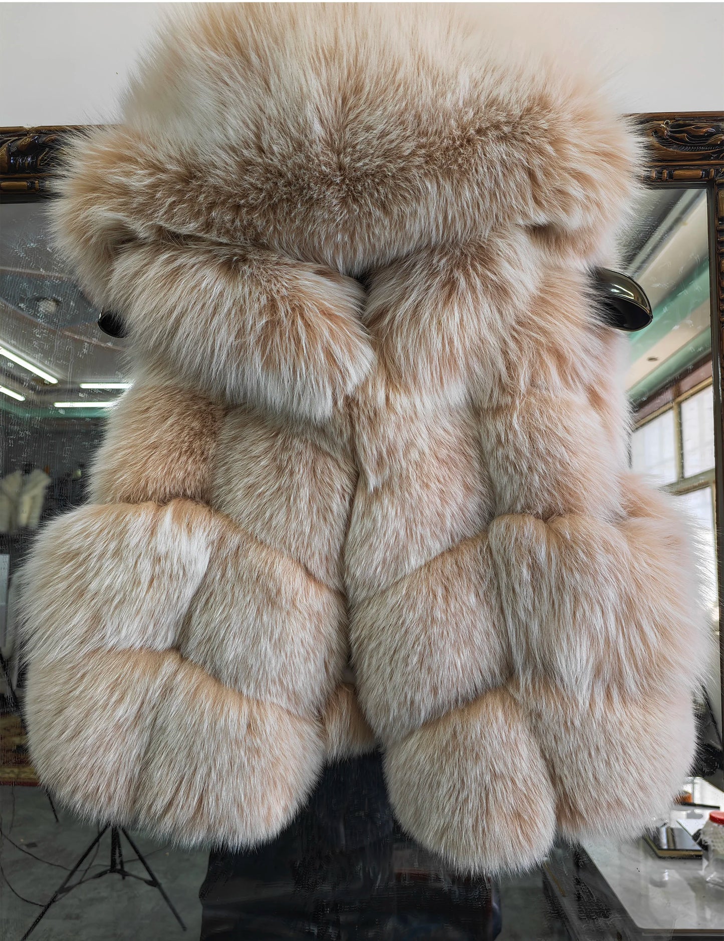 Real Fox Fur Vest Women's Genuine Silver Fox Short Jacket Sleeveless Hooded Fashion Casual Coats