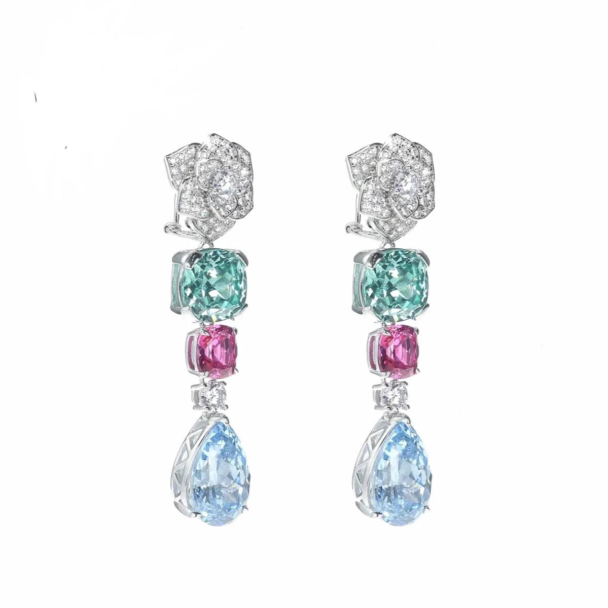Fancy Color Zirconia Necklace – 925 Sterling Silver | Elegant Fine Jewelry for Women  Product Description: