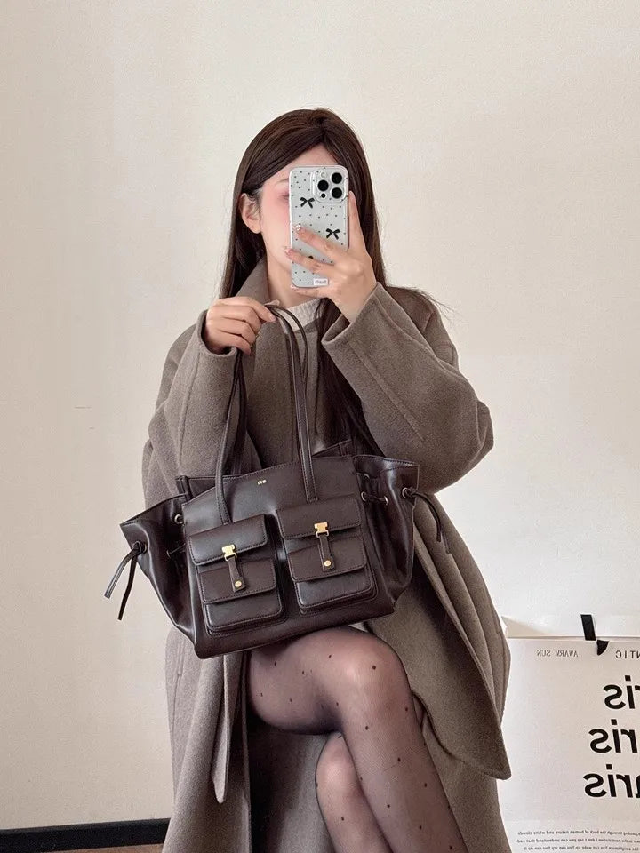 JW PEI Women's Large Capacity Crossbody Bag, Black Motorcycle Style Single Shoulder Handbag, Versatile Purse for Daily Commute