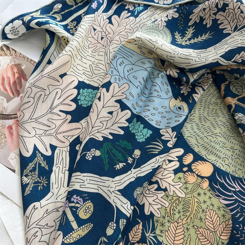 Large Square Wool Scarves Wraps Shawl for Winter Keep Warm 130x130cm