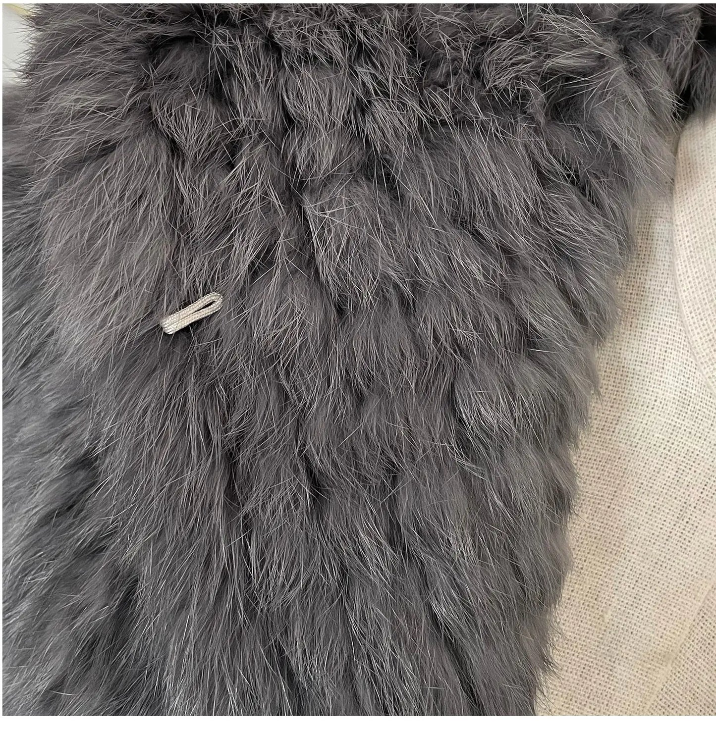 Women’s Real Knitted Rabbit Fur Hooded Jacket – Luxury Casual Winter Fur Coat