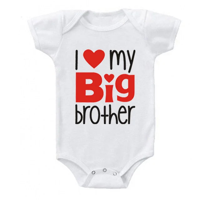 1PC Matching T Shirts Sibling Sisters Brother T-shirt I Love My Big Sister Family Clothing Kids Boys Clothes Baby Bodysuits
