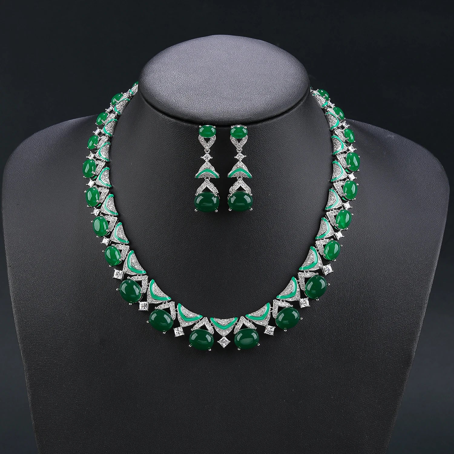 Luxury Cubic Zirconia Necklace & Earring Set for Women - HER SHOP