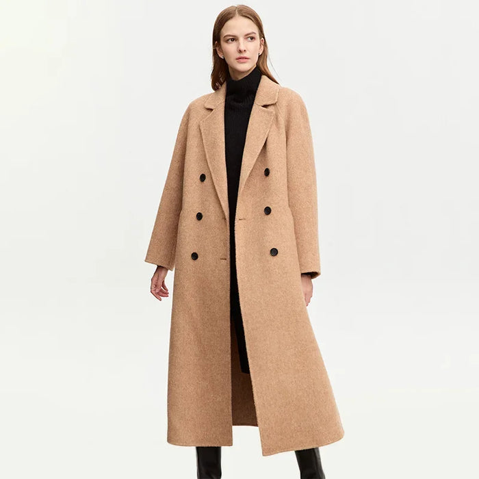 Her Shop Minimalist Vintage Woolen Blazer Coat for Women