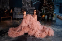 Mommy and Me Matching Puffy Tulle Dresses -  Mother-Daughter Birthday, Party, Prom, and Maternity Photoshoot Gowns