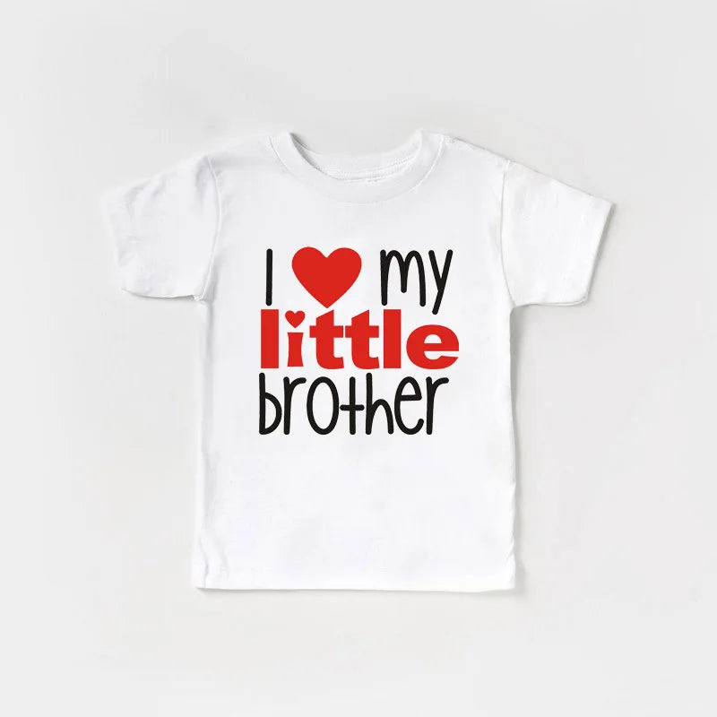 1PC Matching T Shirts Sibling Sisters Brother T-shirt I Love My Big Sister Family Clothing Kids Boys Clothes Baby Bodysuits