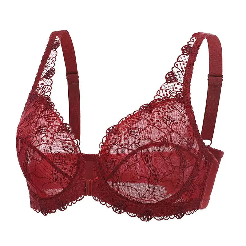 Front Button Women Bras Lady underwear Lace Summer Full Cup Thin Underwire Bras