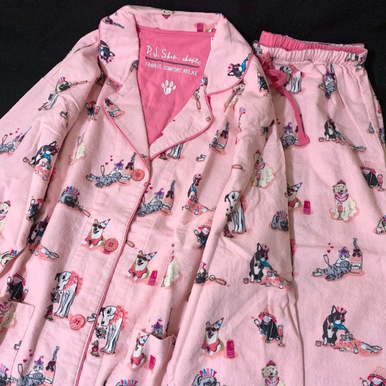 Women’s Cotton Cartoon Pajama Set – Long Sleeve Ankle-Length Pants Autumn Winter Homewear