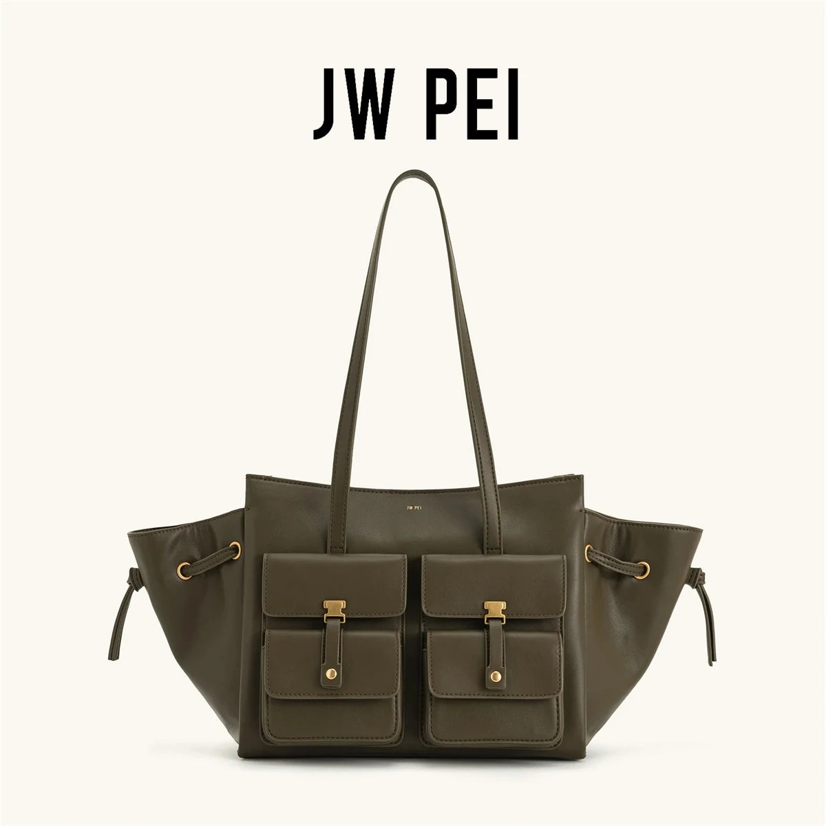 JW PEI Women's Large Capacity Crossbody Bag, Black Motorcycle Style Single Shoulder Handbag, Versatile Purse for Daily Commute