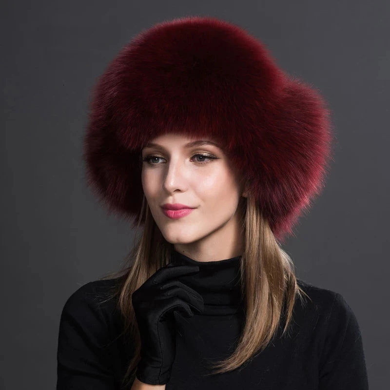 Beautiful Women's Natural Raccoon or Fox Fur Ushanka Hat