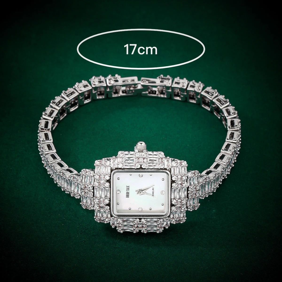 17cm Women's Luxury Watch | Full Crystal AAA Cubic Zirconia Bracelet Watch | Waterproof Japan Movement | Elegant Wedding & Party Jewelry - HER SHOP