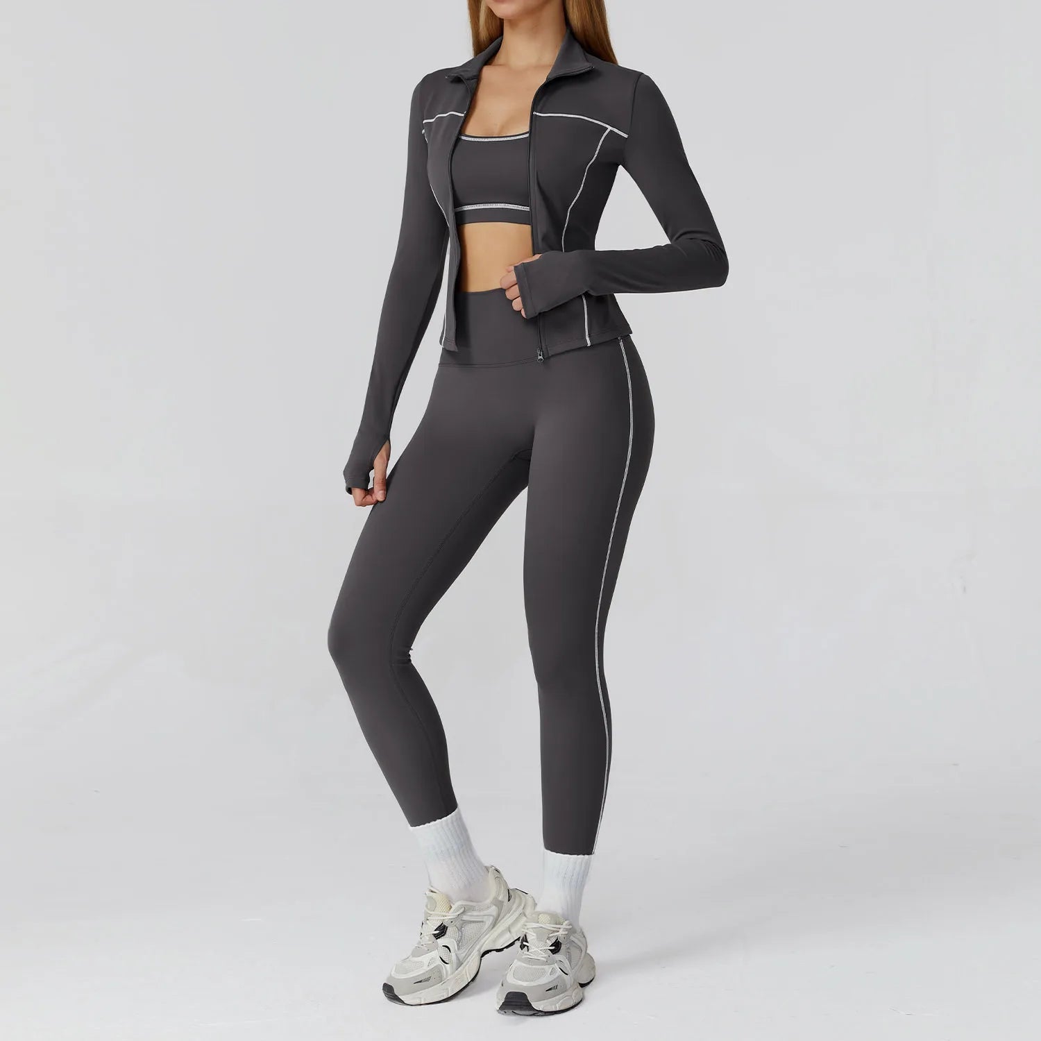 Yoga Set 2/3PCS Sports Outfits Women Clothes Fitness Tracksuit Gym Legging Workout Long Sleeved Female Bra Yoga Suit Sportswear