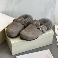 Thick-Soled Baotou Wool Slippers, Casual Warm Shoes, perfect for Autumn and Winter