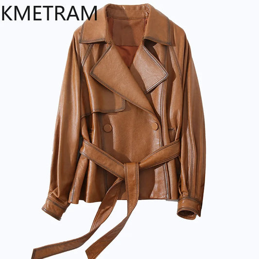 100% Natural Sheepskin Jacket Woman Vintage Short Genuine Leather Jackets Women New in Outerwears Fall Clothes 2025 дубленка - HER SHOP