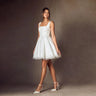 Sequin Beaded Short A-Line Wedding Dress – Spaghetti Straps & Sparkly Prom Bridal Gown, Custom Made